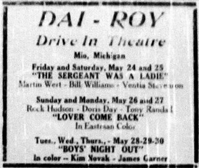 Galaxy Drive-In Theatre - 1962 Ad